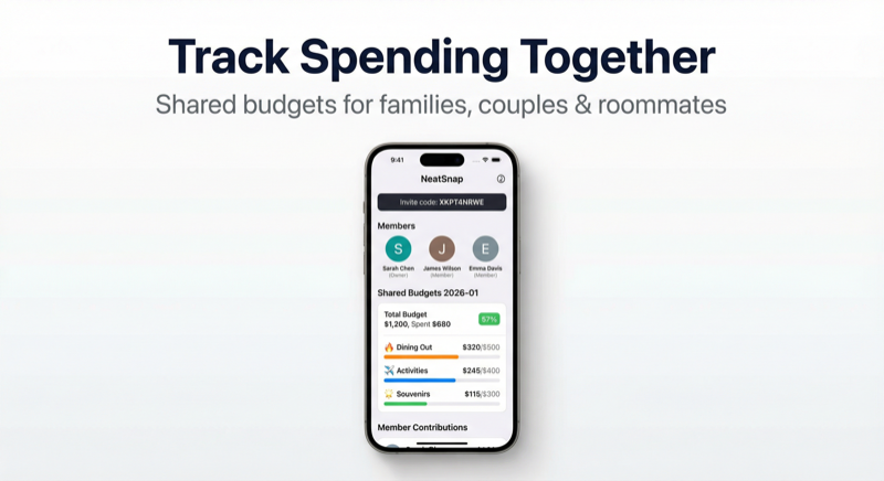 NeatSnap Shared Budgets - Budget together with family and friends